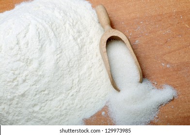 An Image Of Flour And Sugar On The Table