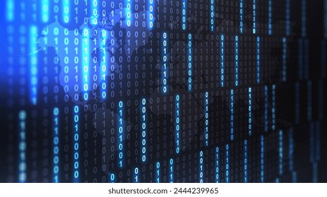 Image of flying binary codes as background, big data. Artficial intelligent concept for global technology exchange. - Powered by Shutterstock