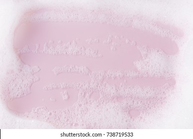 Image Of Foam Bubbles On Pink Background