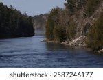 An image of the French River as seen from the south side along the Recollet Trail in French River, Ontario.