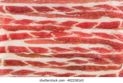 Image Of Fresh Bacon. Texture Macro