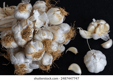 Image of fresh garlic and small garlic cloves inside garlic. - Powered by Shutterstock