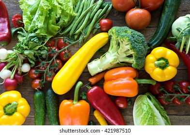 Image Fresh Vegetables On Wooden Background Stock Photo 421987510 ...