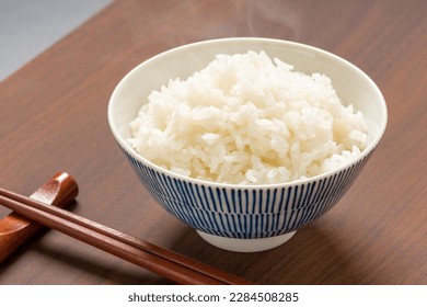 An image of freshly cooked rice in a bowl.