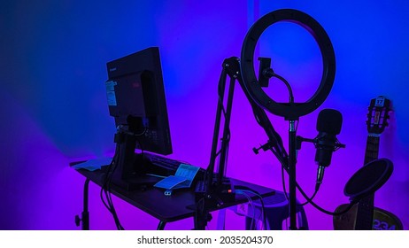 Image Of A Gaming Computer Setup Seen As A Home Studio