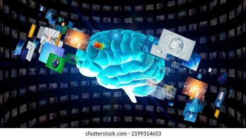 Image generation AI. Artificial intelligence and various images. 3D rendering.