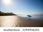 Image from girl starting surfing in the morning at Santa Teresa in Costa Rica