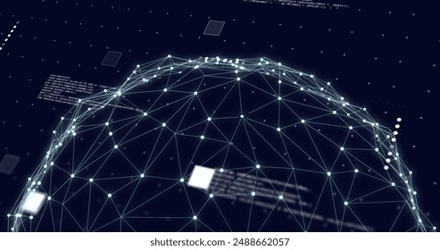 Image of globe with connections and data processing over black background. Global artificial intelligence, connections, computing and data processing concept digitally generated image. - Powered by Shutterstock