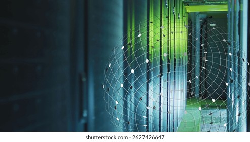 Image of globe rotating over servers. data processing, global network and technology concept digitally generated image. - Powered by Shutterstock - Get 15% off with code: PIKWIZARD15