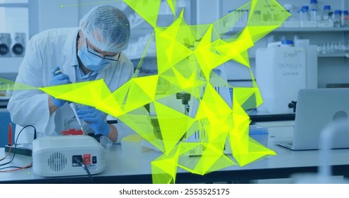 Image of glowing light trails over diverse scientists in laboratory. Global science, connections, computing and data processing concept digitally generated image. - Powered by Shutterstock