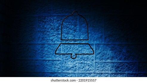 Image of glowing neon bell icon on brick wall. social media and communication concept digitally generated image. - Powered by Shutterstock