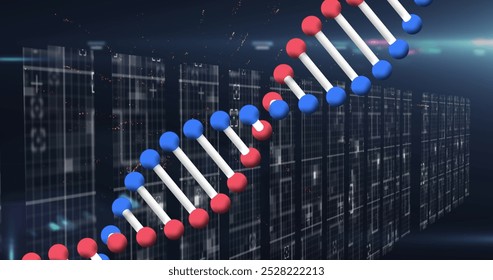 Image of graphical dna helix rotating with firework exploding against abstract background. Digitally generated, multiple exposure, celebration, genetic and medical concept. - Powered by Shutterstock - Get 15% off with code: PIKWIZARD15
