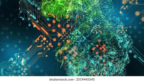 Image of green spots over connections on black background. Pattern, technology and digital interface concept digitally generated image. - Powered by Shutterstock - Get 15% off with code: PIKWIZARD15