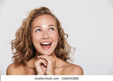 Стоковая фотография Image Happy Halfnaked Woman Laughing Looking Shutterstock