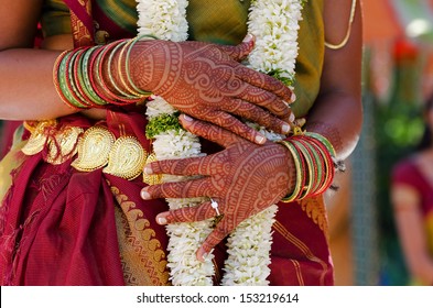 Image of Henna Tattoo's on an Indian bride's hands