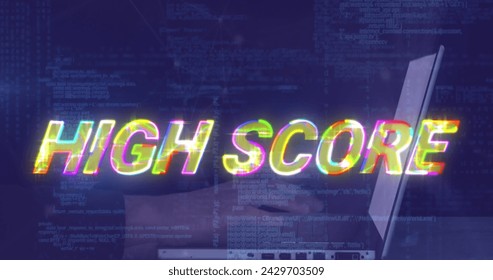 Image of high score text over network of connections and data processing. global social media, data processing and digital interface concept digitally generated image. - Powered by Shutterstock - Get 15% off with code: PIKWIZARD15