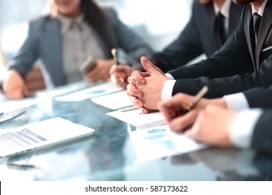 Image of human hands during business discussion