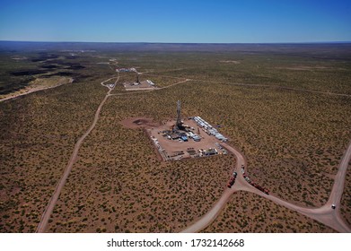 Image Of Hydraulic Fracturing Unit With Blue Sky
