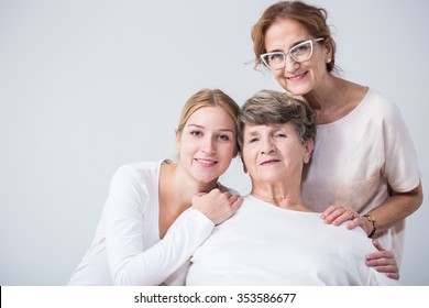 Image of intergenerational family relation between happy women