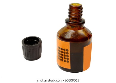 The Image Of Iodine Bottle Under The White Background