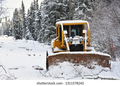 Image Large Yellow Bulldozer Clearing Brush Stock Photo 1311578252 ...