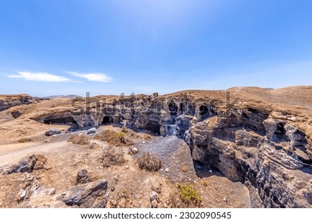 Image of Las Grietas washouts on the Canary Island of Lanzarote during the daytime