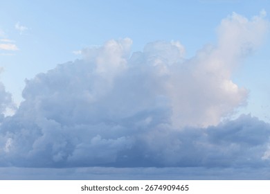 Image of light fluffy cumulus cloudscape high latitude clouds 