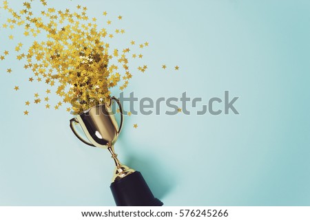 image of little  gold cup , concept for winning or success