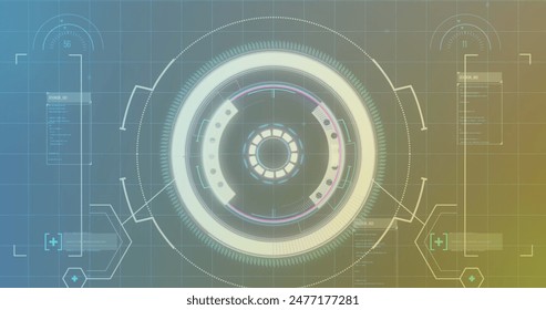 Image of loading circles and computer language and abstract pattern over gradient background. Digitally generated, hologram, illustration, illuminated, progress, coding and technology concept. - Powered by Shutterstock - Get 15% off with code: PIKWIZARD15