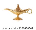 Image of magical mysterious aladdin lamp with  smoke