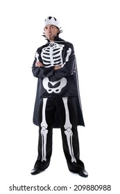 Image Of Man Dressed In Carnival Skeleton Costume