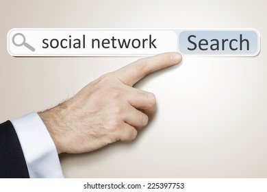An image of a man who is searching the web after social network - Shutterstock ID 225397753