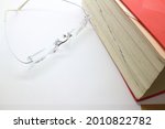 Image material of glasses and thick dictionary
