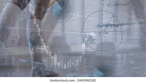 Image of mathematical equations and data processing over woman dancing. Global technology, computing and digital interface concept digitally generated image. - Powered by Shutterstock - Get 15% off with code: PIKWIZARD15