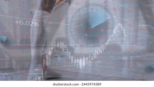 Image of mathematical equations and data processing over woman dancing. Global technology, computing and digital interface concept digitally generated image. - Powered by Shutterstock - Get 15% off with code: PIKWIZARD15