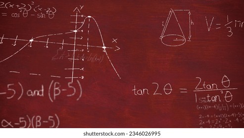 Image of mathematical equations over red background. global education, connections, data processing and technology concept digitally generated image. - Powered by Shutterstock - Get 15% off with code: PIKWIZARD15