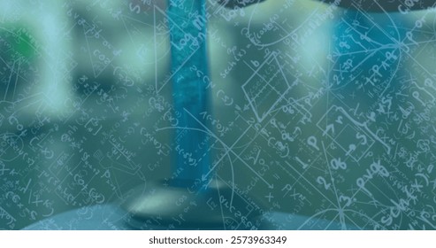Image of mathematical equations over test tube in lab. Science, medicine, equations and digital interface concept digitally generated image. - Powered by Shutterstock - Get 15% off with code: PIKWIZARD15