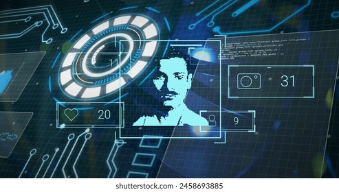 Image of mathematical equations and scope scanning. Global connections time data processing and technology concept digitally generated image.