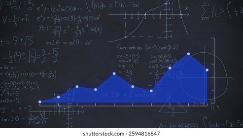 Image of mathematical formulae and data processing over statistics. Global connections, computing and data processing concept digitally generated image. - Powered by Shutterstock - Get 15% off with code: PIKWIZARD15