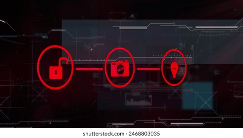 Image of media icons and data processing over network of connections. Global business and digital interface concept digitally generated image. - Powered by Shutterstock - Get 15% off with code: PIKWIZARD15