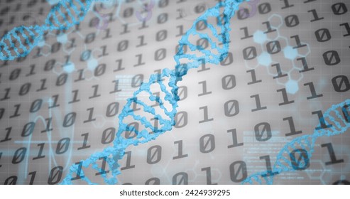 Image of medical data processing over white background. Global medicine, technology, data processing and digital interface concept digitally generated image.