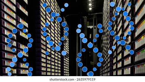 Image of medical data processing over server room. Global medicine, technology, data processing and digital interface concept digitally generated image. - Powered by Shutterstock - Get 15% off with code: PIKWIZARD15