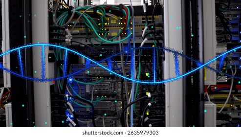 Image of medical data processing over server room. Global medicine, technology, data processing and digital interface concept digitally generated image. - Powered by Shutterstock - Get 15% off with code: PIKWIZARD15