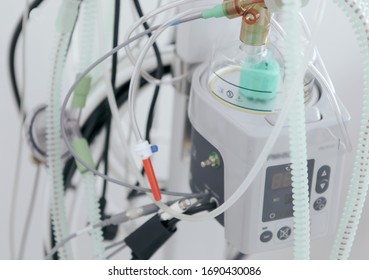 Image of medical ventilator. Hospital respiratory ventilation. Patient life saving machine. Intensive care unit ventilator