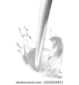 Image of milk being poured on a png background