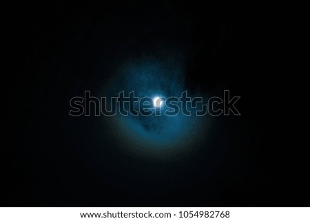 Similar – Image, Stock Photo Moon behind veil clouds