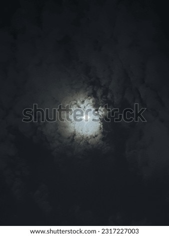 The image of the moon in the silent night