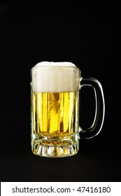 Image Of A Mug Of Beer On Black Background