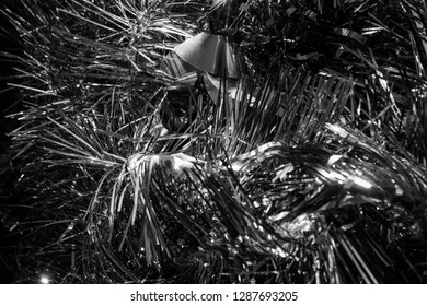Image of multi-colored tinsel.