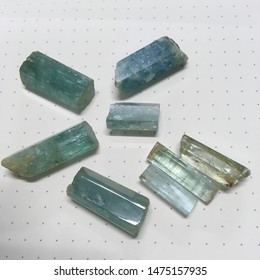 Image Of Natural Medium-polished Blue Aquamarine Crystal.Aquamarine (from Latin: Aqua Marina -